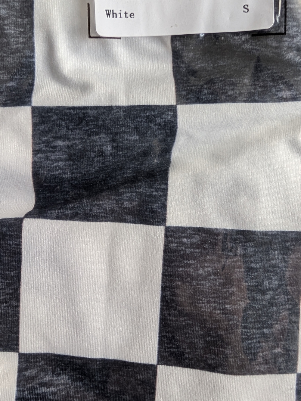 High-Waist Black & White Check Midi Skirt with Side Slit - Picture 6 of 7